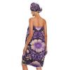Bulletgxll Antique Floral Women's Shower Wrap Towel Set of 3 Adjustable Spa Body Wrap Super Absorbent Bathrobe with Hair Towel & Headband view 2