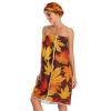 Bulletgxll Autumn Maple Leaves Women's Shower Wrap Towel Set of 3 Adjustable Spa Body Wrap Super Absorbent Bathrobe with Hair Towel & Headband view 3