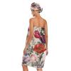 Bulletgxll Beautiful Floral Women's Shower Wrap Towel Set of 3 Adjustable Spa Body Wrap Super Absorbent Bathrobe with Hair Towel & Headband view 2