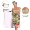 Bulletgxll Colourful Dragonflies Women's Shower Wrap Towel Set of 3 Adjustable Spa Body Wrap Super Absorbent Bathrobe with Hair Towel & Headband view 4
