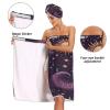 Bulletgxll Stars and Sun Women's Shower Wrap Towel Set of 3 Adjustable Spa Body Wrap Super Absorbent Bathrobe with Hair Towel & Headband view 4