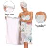 Bulletgxll Rainbows and Clouds Women's Shower Wrap Towel Set of 3 Adjustable Spa Body Wrap Super Absorbent Bathrobe with Hair Towel & Headband view 4
