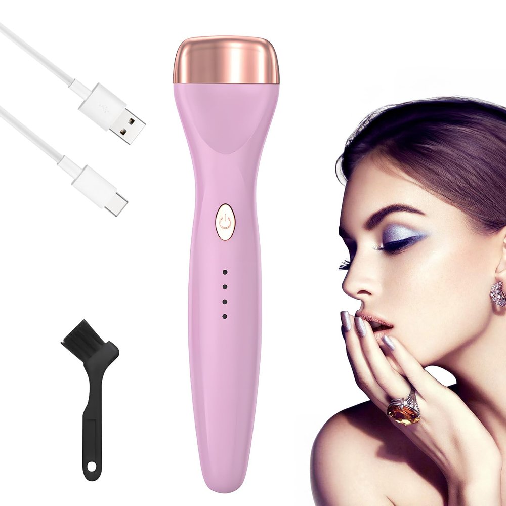 5D Push Heated Eyelash Curler, Electric Heated Eyelash Curler Lash Curler, Long-Lasting Curls, Adjustable Temperatures, USB Rechargeable for Quick Natural Curling Makeup (Pink)