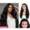 13 * 4 Human Hair Full Frontal Wigs Wavy Hair Natural Hand Tied Straight Hair One Piece for Woman Curly Hair Long (#NC 13 * 4 ST,24inch) view 1