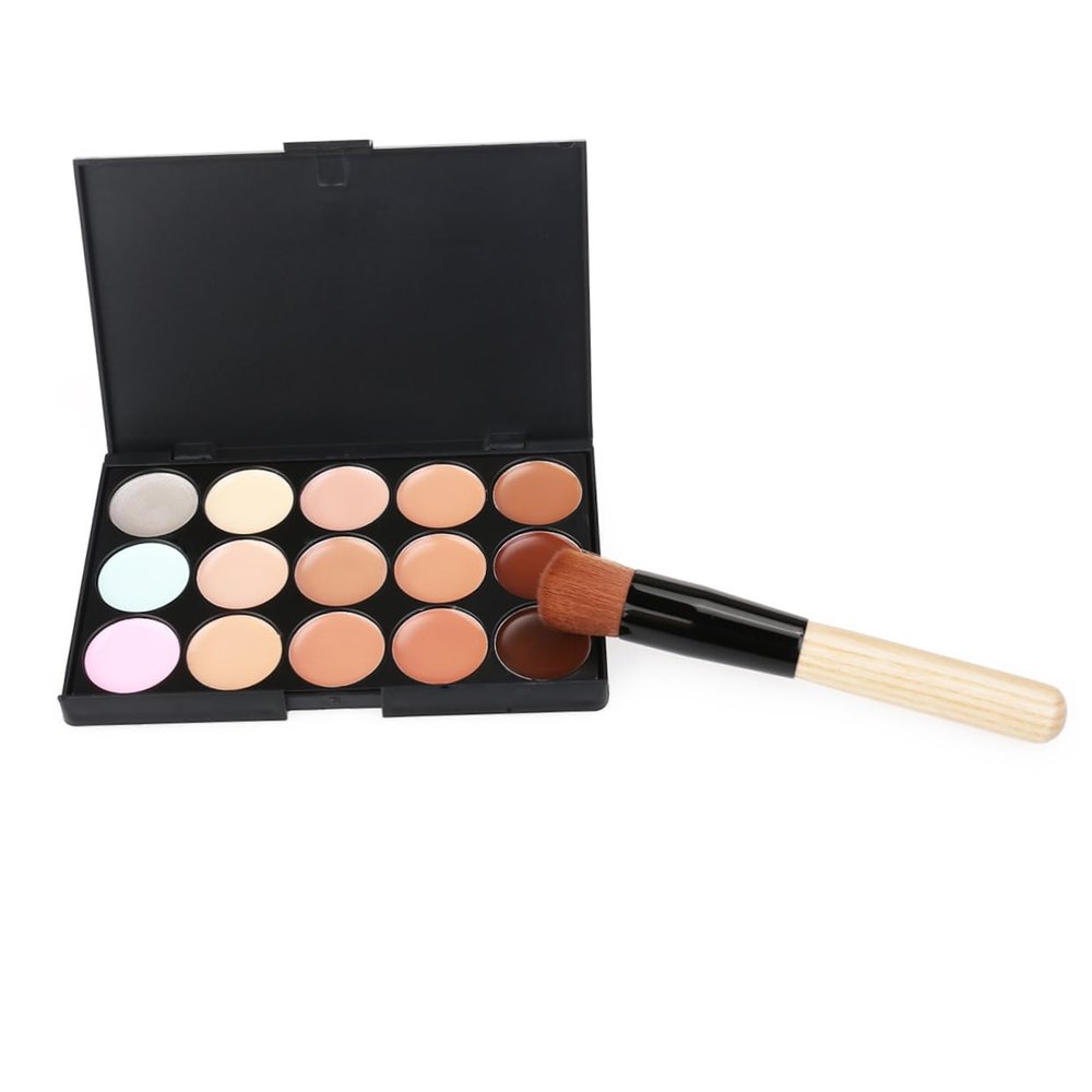 Beaupretty Concealer Set 15 Colors Makeup Palette Face Powder Brush Cover Cream Alternative Duplicates