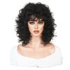 12.99" Short Curly With Bangs Rose Net 33cm /12.99 inch Natural Black Synthetic for Woman High Temperature Fiber Fashion Toppers (Natural black) view 1