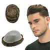Healthlif Transparent Thin Skin Toupee For Men Human Hair Pieces For Men 0.06mm Hair Replacement System For Men Hair Prosthesis Units Patch8x10light to medium density#510 5# MEDIUM LIGHT BROWN+10%GREY view 1
