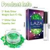 Laza 2 Jars St. Patricks Day Body Glitter Iridescent Chunky Sequins with Glitter Glue Women Eyeshadow Makeup Face Paint Festival Rave Outfits Hair Accessories Carnival Brat Party Costumes-Lime Summer view 3