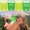 Laza 2 Jars St. Patricks Day Body Glitter Iridescent Chunky Sequins with Glitter Glue Women Eyeshadow Makeup Face Paint Festival Rave Outfits Hair Accessories Carnival Brat Party Costumes-Lime Summer view 4