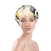 Abstract World Map Print Shower Cap, Shower Cap for Women Reusable, Waterproof Bath Cap,Quick Drying Bath Hair Cap view 3