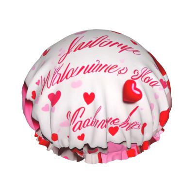 Lovers Day Print Shower Cap, Shower Cap for Women Reusable, Waterproof Bath Cap,Quick Drying Bath Hair Cap