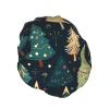 Christmas Tree Print Shower Cap, Shower Cap for Women Reusable, Waterproof Bath Cap,Quick Drying Bath Hair Cap view 2