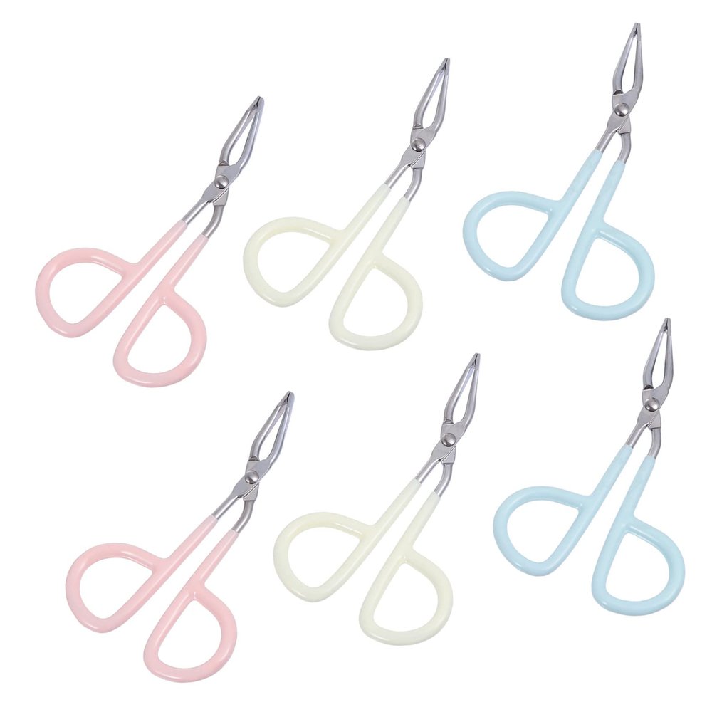 DOITOOL 6pcs Scissors Shaped Eyebrow Tweezers Stainless Tool for Easy Eyebrow Shaping Unique Scissor Design for Precise Trimming Multi-color for Makeup Artists and Personal Care