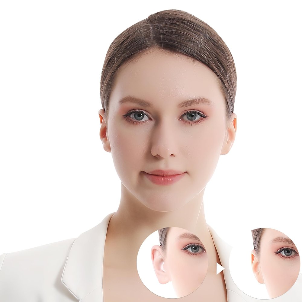 Ear Correction Stickers for Adults, 30 Pcs Invisible Ear Tapes for protruding Ears & Big Ear Problems, Transparent Painless Silicone Patches, Reusable Cosmetic Ear Contour Solution