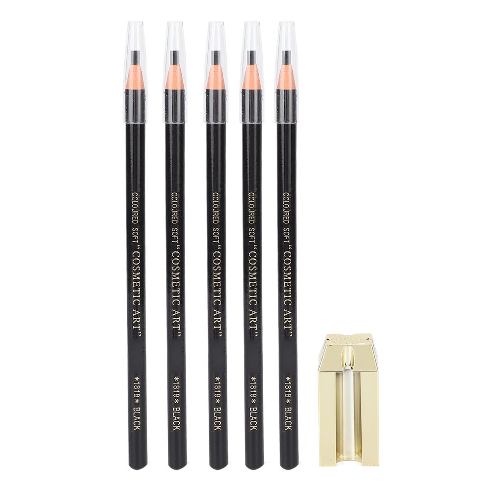 Eyebrow Pencils Brow Pencil Set, 4 in 1 Accurate Duckbill Eyebrow Pencil Set, Eyebrow Pencil for Eye Liner Set with Sharpener Essential Eyebrow Makeup Kit for Cosmetic Shaping (Black)