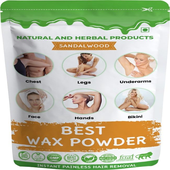 ATS herbal waxing powder for women & men for hair removal, Wax powder for hair removal body face bikini For Instant Hair Remover, Body Wax Powder(Sandalwood) 10 Minute Full Body Wax