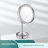 CBLdF LED Desktop Single Sided Makeup Mirror, 8In Desktop Beauty Mirror White Light,Chrome,5X view 2