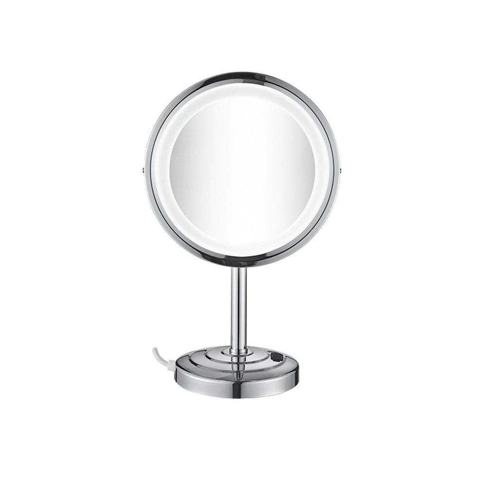 CBLdF LED Desktop Single Sided Makeup Mirror, 8In Desktop Beauty Mirror White Light,Chrome,10X