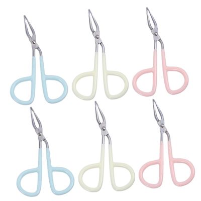 DOITOOL 6pcs Stainless Steel Eyebrow Tweezers Scissor Shape Design for Removal Makeup Tool Convenient for Daily Use Lightweight