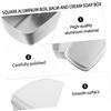 NOLITOY 6pcs Aluminum Case for Soap Bar Holder Take Out Containers Lids Makeup Case Smell Containers view 4