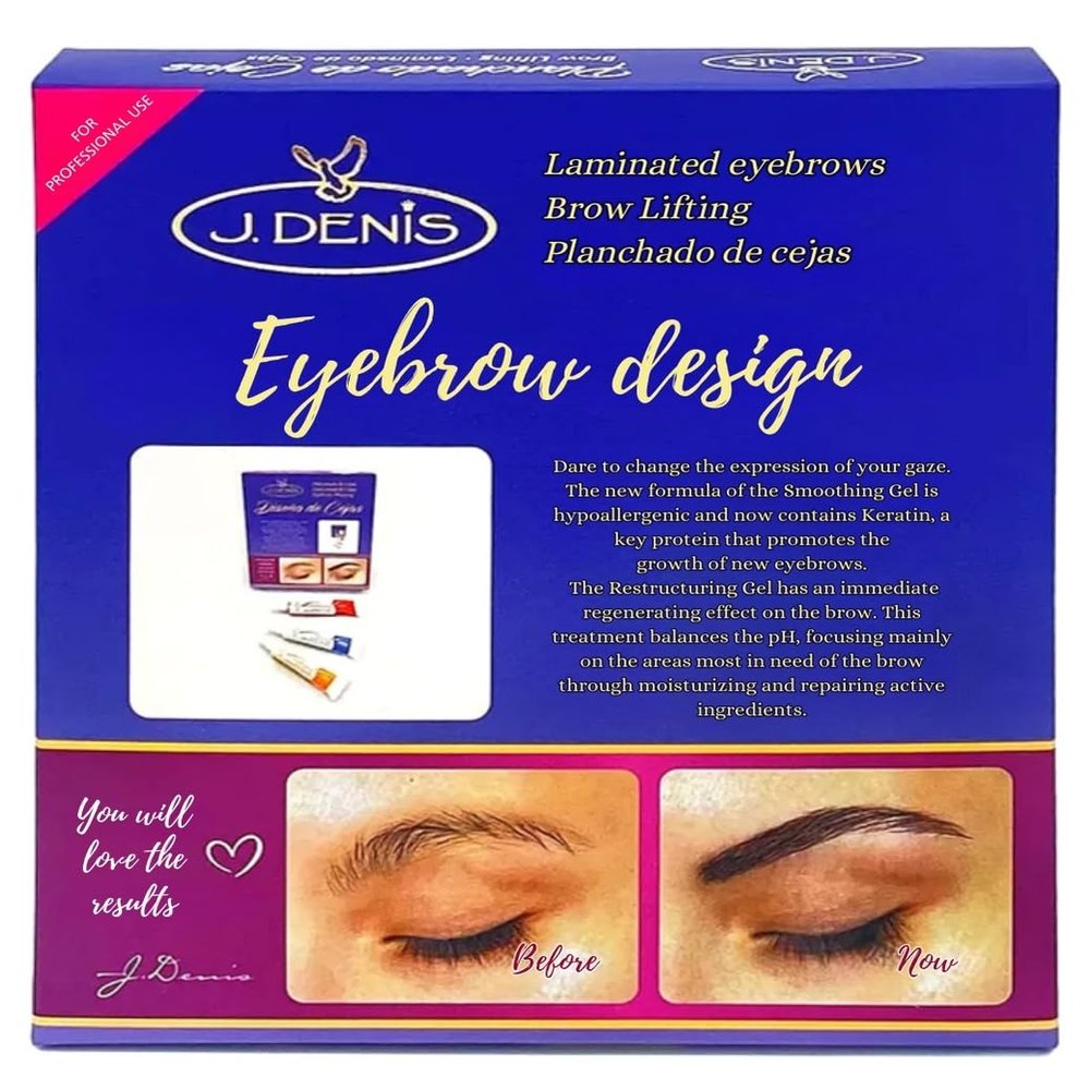 J. Denis Eyebrow Design Kit - Eyebrow Makeup Kit - Natural - 4 Brushes - 30 Applications