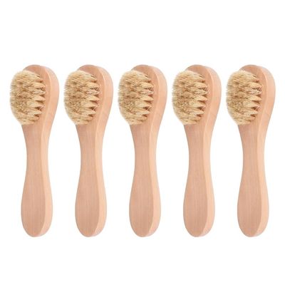 5Pcs Facial Cleansing Brush Manual Face Cleaning Tool with Natural Bristles for Gentle Exfoliation and Deep Pore Cleansing Skin Care Face Scrubber Exfoliator