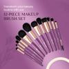 XO Glam 12Pcs Purple Passion Makeup Brush Set Premium Synthetic Blending Buffer Powder Eye Shading Eyeshadow Pencil Foundation Highlighter Cosmetics Brushes view 3
