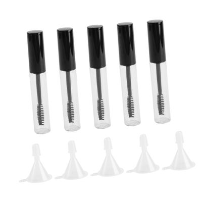 FRCOLOR 5pcs Empty Eyelash Tube Brush Funnels Transfer Pipettes for Mascara Body Cap Refillable Container for Eyelash Oil