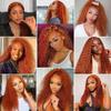 Ginger Deep Curly Bundles Human Hair 350 Ginger Orange Bundles 22 24 26 inch Double Weft Brazilian Virgin Ginger Human Hair Extensions Soft and Silky for Women view 3