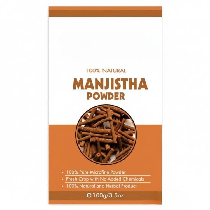 100% Herbal Manjistha Powder for Hair, Face and Skin,No Added Chemicals, 100 Grams