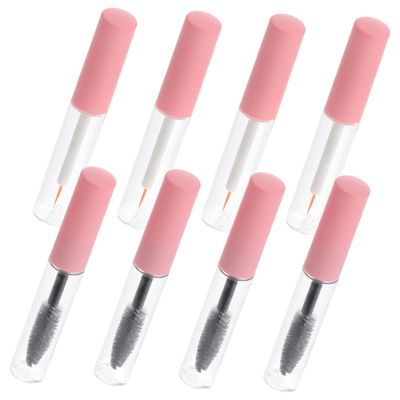 Beaupretty Empty Mascara Tubes and Eyeliner Bottles Refillable Lash Containers with Pink Caps for Women Portable Makeup Storage Leakproof Design Pack