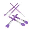Angoily Silicone Makeup Brush Set 6 Piece Makeup Applicator Soft Purple Brushes Beauty Tools for Women Non-soaking Easy to Cle view 1