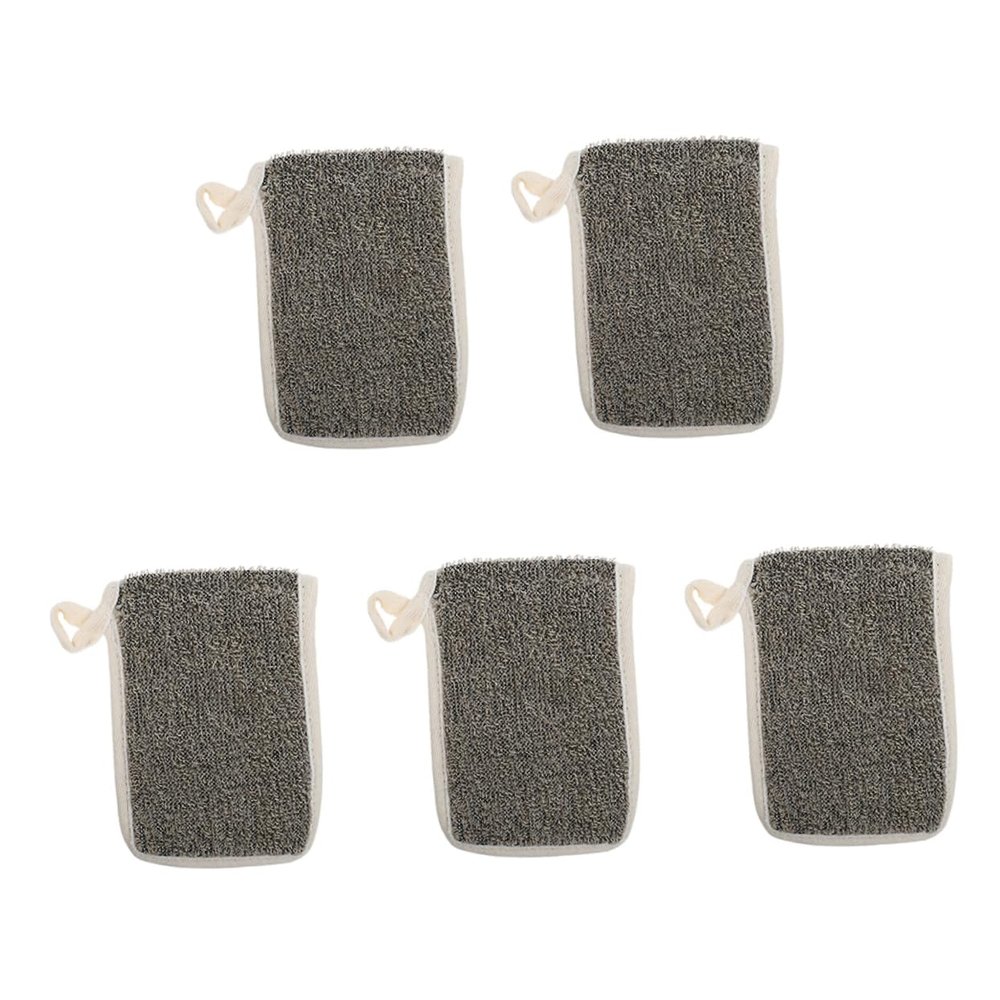 Angoily 5pcs Exfoliating Soap Bags for Handmade Facial Soap Black Linen Foaming Pouches for Home Bathing Convenient Hanging Design for Quick Drying and Longer Lasting Use
