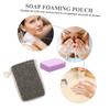 Angoily 5pcs Exfoliating Soap Bags for Handmade Facial Soap Black Linen Foaming Pouches for Home Bathing Convenient Hanging Design for Quick Drying and Longer Lasting Use view 3