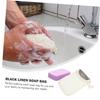 Angoily 5pcs Exfoliating Soap Bags for Handmade Facial Soap Black Linen Foaming Pouches for Home Bathing Convenient Hanging Design for Quick Drying and Longer Lasting Use view 4