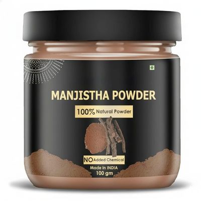 Pure & Natural Manjistha Root Powder | Rubia Cordifolia (Indian Madder) Pack Of 1, 100 gm.Indian Madder for Face, Skin, Hair & Health