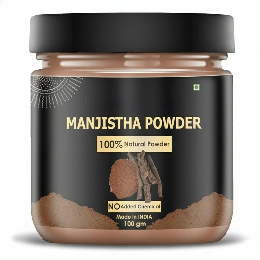 Pure & Natural Manjistha Root Powder | Rubia Cordifolia (Indian Madder) Pack Of 1, 100 gm.Indian Madder for Face, Skin, Hair & Health