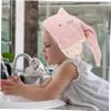 DOITOOL Cartoon Coral Fleece Hair Drying Towel Hat Absorbent Shower Cap for Boys and Girls Quick Dry Hair Wrap Elastic Band Soft Comfortable Design for Easy Use for Bath after Swimming view 2