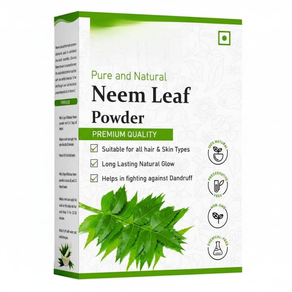 100% Natural Neem Powder Ideal for Face pack and (200 Grams) |dandruff | Chemical Free Cleanser For Healthy Hair