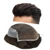 Toupee for Men Hair Replacement Systems Swiss Lace Front Mens Toupee Bleached Knot Natural Human Hair Piece 2# Darkest Brown, 8x10"-120% Medium Light to Medium Density view 1