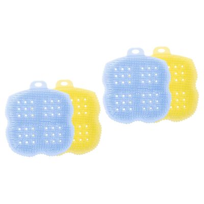 4 Pcs Silicone Scrub Brush Sponge Mittens Gloves Scalp Massager Exfoliating Glove Shower Scrubber for Body Dry Body Brush Silicone Scalp Brush Bath Head Frosted