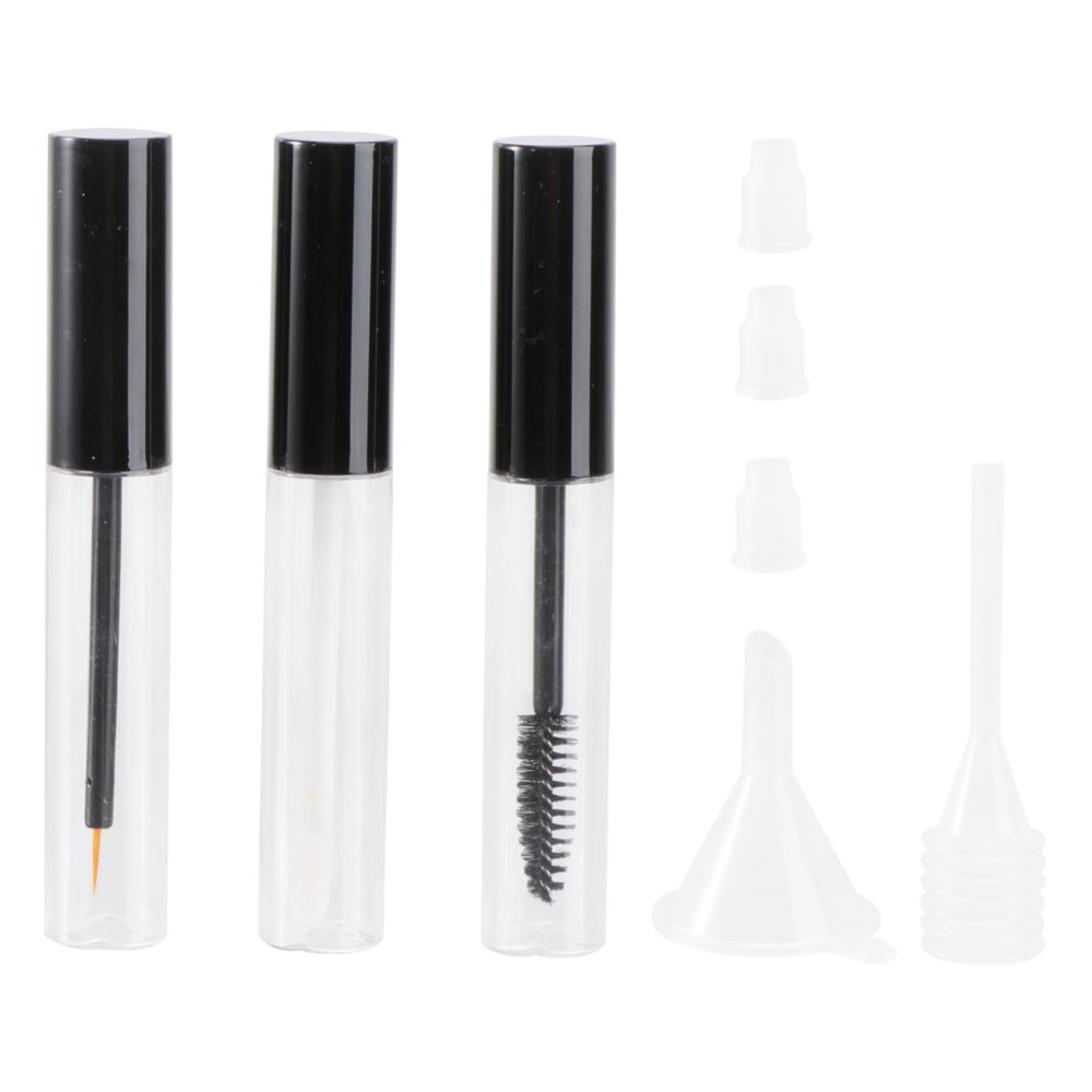 FRCOLOR 9pcs Empty Mascara Tube Set Eyelash Funnels Transfer Pipettes for Mascara Leak Design for Travel and Beauty Applications