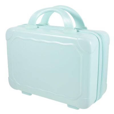 POPETPOP Small Portable Makeup Suitcase Mini Makeup Organizer for Travel Stylish Cosmetic Case Capacity for Jewelry and Accessories Blue