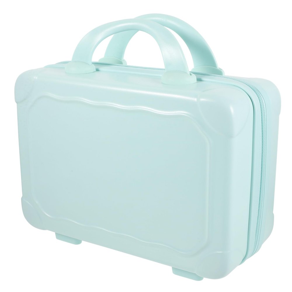 POPETPOP Small Portable Makeup Suitcase Mini Makeup Organizer for Travel Stylish Cosmetic Case Capacity for Jewelry and Accessories Blue