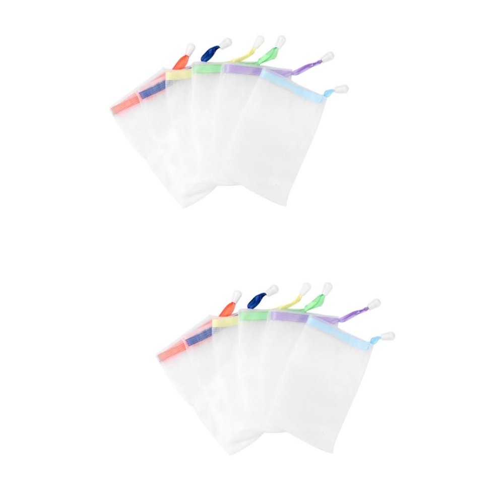 balacoo 2packs Colorful Soap Portable Net Pouches for Body Facial Cleaning Easy Closure Drawstring Design Great for Friends Family