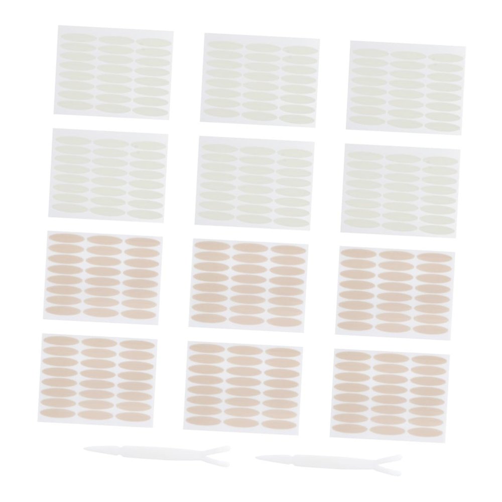 balacoo 3pcs Tape Stickers for Women Invisible Double Adhesive with Tools Natural Look with Skin Color Design Lightweight Mesh for Eye Makeup Application Random Style