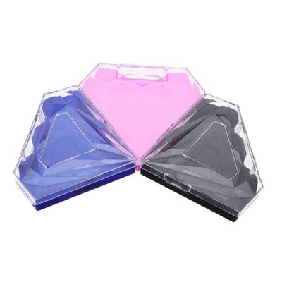 Angoily 3pcs Colorful Empty Eyelash Box Diamond-Shaped Storage Cases with Transparent Lid for Easy Viewing for Organizing False Eyelashes for Women and Girls