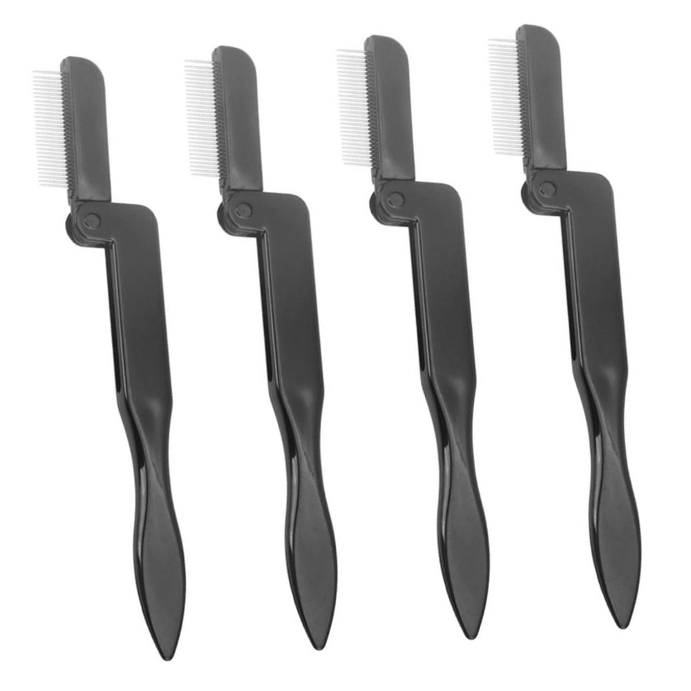Angoily 4pcs Single-ended Brow Grooming Comb for Eyebrows Makeup Eyelash Brush Tool Eyebrow Shaping Kit Spoolies