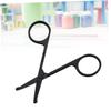 balacoo Safety Stainless Steel Vibrissa Nose Hair Trimmer Eyebrow Scissors Rounded Tips for Safe Use Black Design for Men Women Precision Trimming for Nose Eyebrows view 3