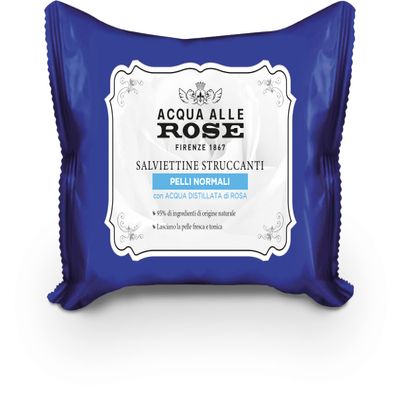 Acqua alle Rose Firenze 1867 Salviettine Strucccati Rinfrescanti for the Face, Eyes and Lips with Damask Rose 1 pacco da 20 pezzi 1 unit - Made in Italy [italian import]